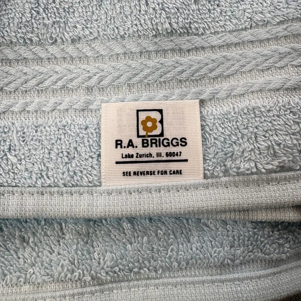 Set 3 Vintage R.A. Briggs Bath Bath Towels Blue with White Lace Ruffle